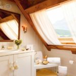 idea of ​​an unusual decor of a bedroom in the attic picture