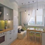 Contoh gambar reka bentuk dapur yang terang