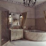 the idea of ​​using light decorative plaster in the design of the bathroom picture