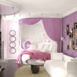 bir kız resmi için alışılmadık bir yatak odası dekor fikri