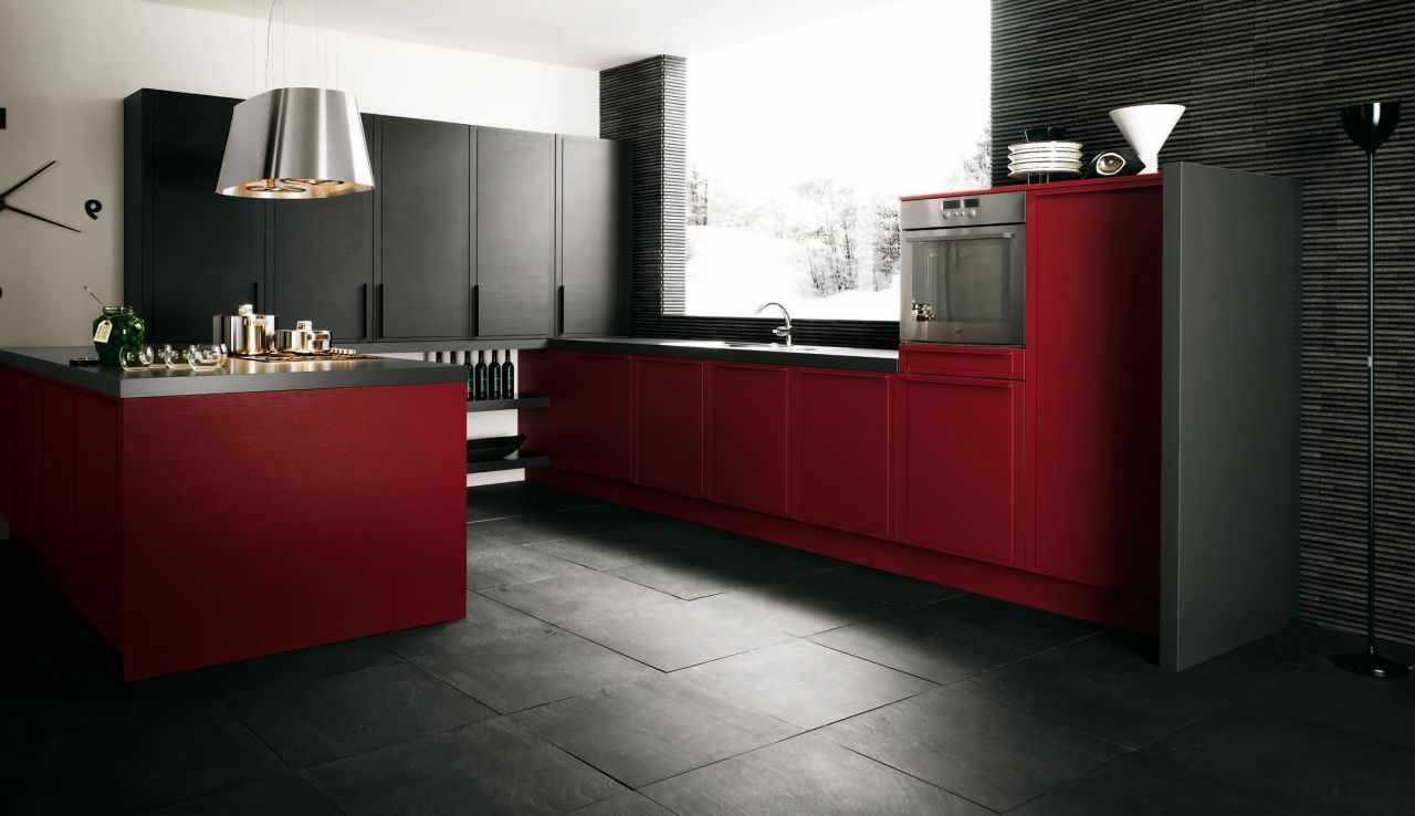 a vörös konyha szokatlan stílusának változata