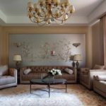 The idea of ​​a bright wallpaper decor for the living room picture