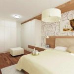 idea of ​​a light decor of a narrow bedroom picture