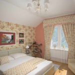 variant of the beautiful interior of a bedroom in the attic photo