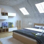 the idea of ​​bright design of the attic bedroom picture