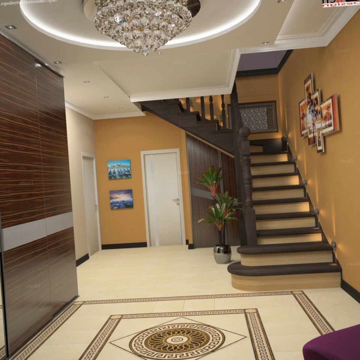 вариант на светлия интериор на коридора в частна къща