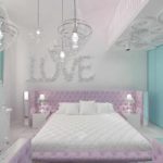 bir kız fotoğrafı için bir yatak odası parlak bir stil fikri
