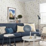 An example of a light interior wallpaper for a living room picture