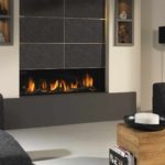 option of using an unusual design of a living room with a fireplace picture