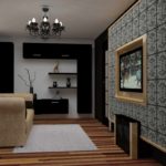 La idea de un diseño inusual de una sala de estar de 19-20 m2 foto
