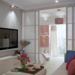 Príklad svetelnej dekorácie obývacej izby 19-20 m2 foto