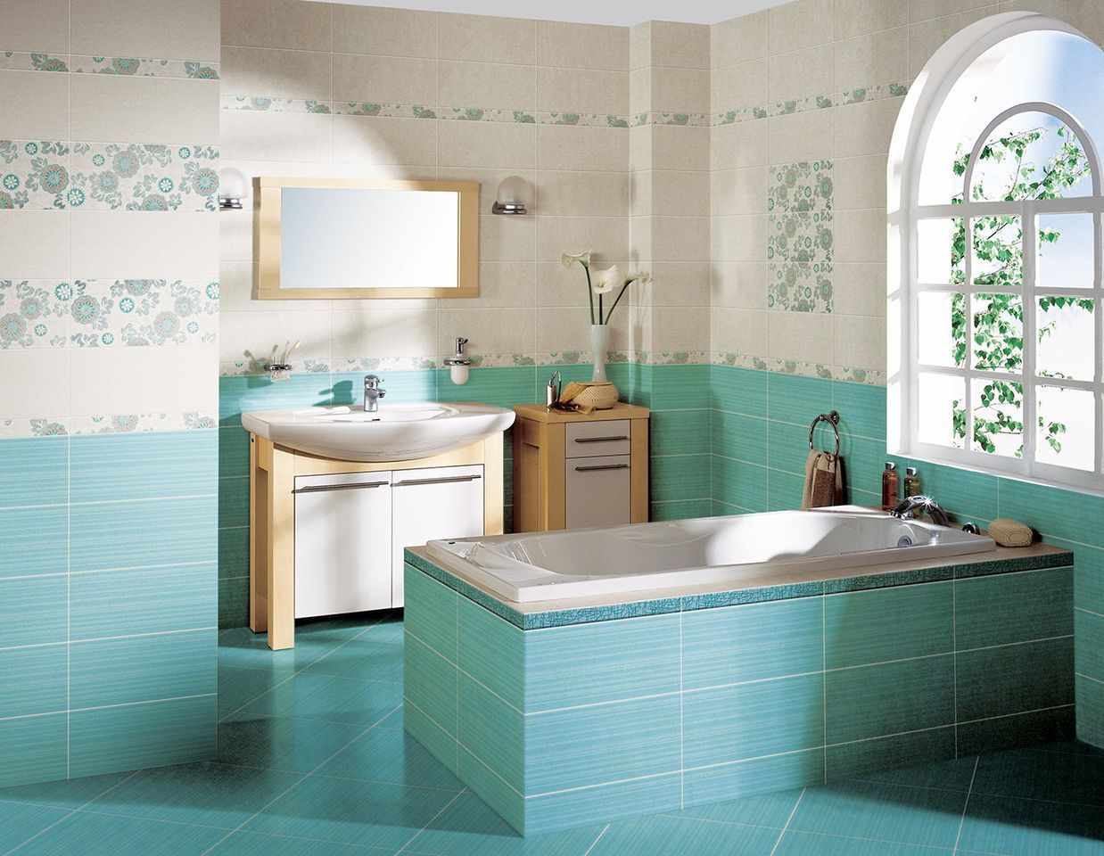 version of the beautiful bathroom decor with tiling