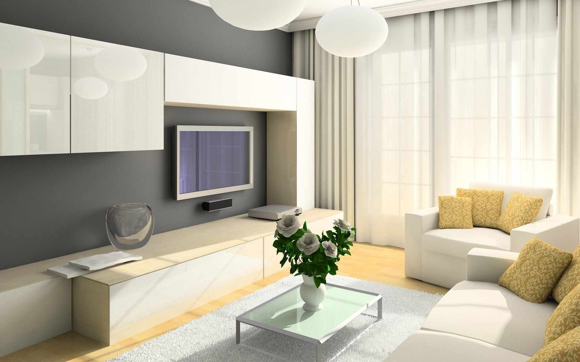 variant krásnej výzdoby obývacej izby 16 m2