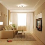 variant svetelnej dekorácie obývacej izby 17 m2 foto