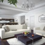 an example of a bright style living room 25 sq.m picture