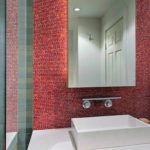Variant of bright decor of the bathroom with tiling
