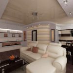 Dzīvojamās istabas 17 kvadrātmetru gaišā dizaina spilgta dizaina piemērs