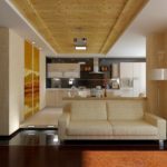 variant neobvyklej výzdoby obývacej izby 19-20 m2 obrázok