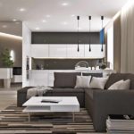voorbeeld van het gebruik van een lichte inrichting van een woonkamer in de stijl van een minimalistische foto