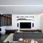 versione del design della luce del soggiorno nello stile del minimalismo fotografico