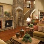 the idea of ​​using a beautiful style living room with fireplace picture
