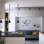 variant aplikácie krásneho dizajnu obývacej izby v štýle minimalizmu