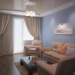 variant of the bright design of the living room 25 sq.m picture