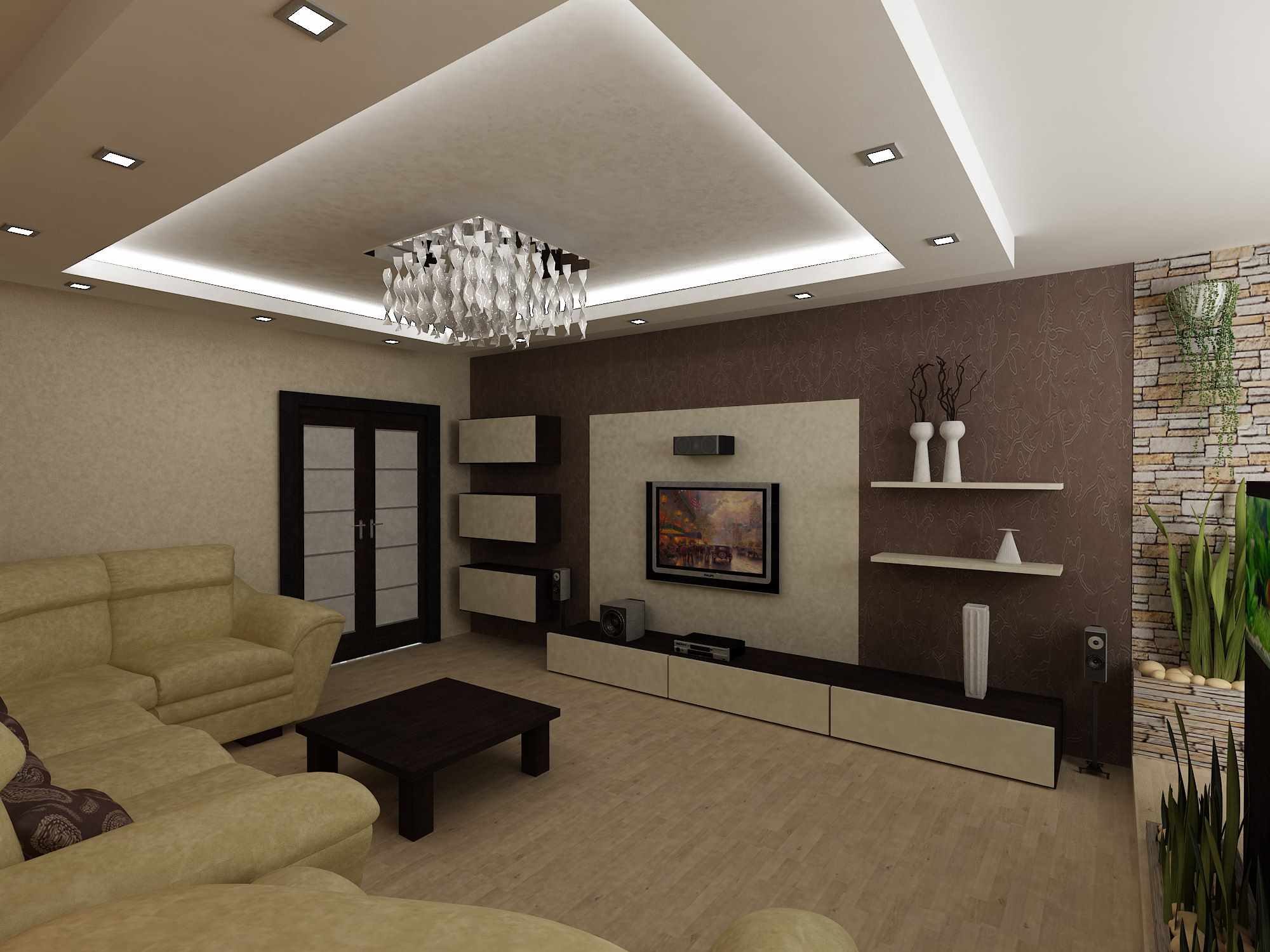 the idea of ​​a beautiful interior living room 25 sq.m