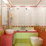 ideja par neparastu vannas istabas dizainu ar flīzēm