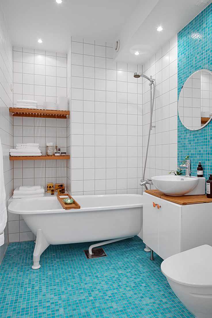 the idea of ​​a bright tiled bathroom interior