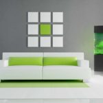 het idee om een ​​ongewoon decor van een woonkamer te gebruiken in de stijl van minimalistische foto