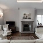 the idea of ​​using a bright style living room with fireplace picture