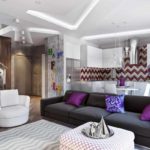 het idee om een ​​prachtig interieur van een woonkamer te gebruiken in de stijl van een minimalistische foto