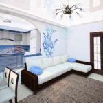 Príklad svetlého dizajnu obývacej izby 19 - 20 m2 fotografie