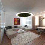 l'idea di un design luminoso di un soggiorno di 25 mq