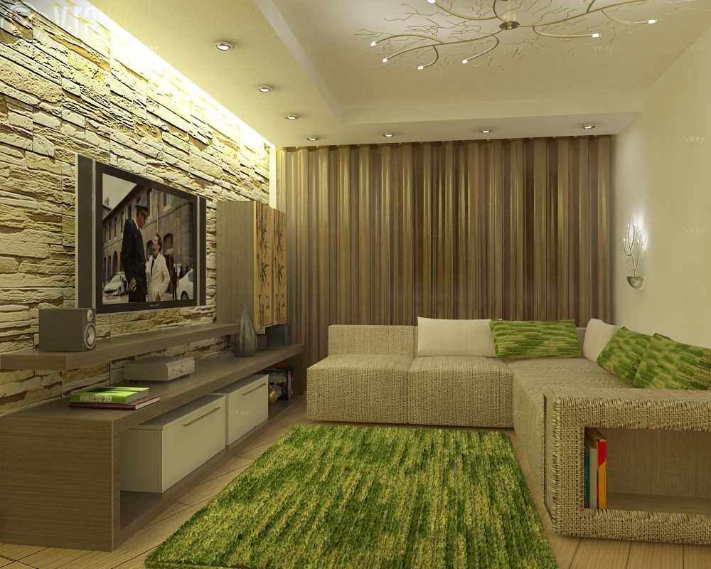 verzia neobvyklého dizajnu obývacej izby 19-20 m2