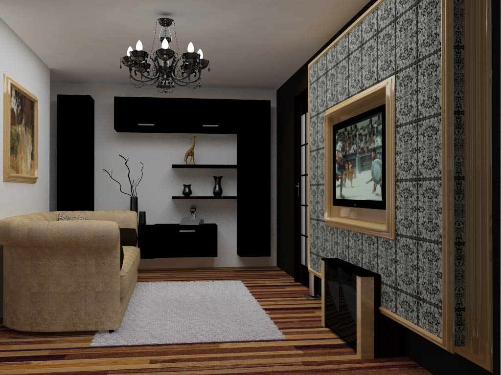verzia krásneho dizajnu obývacej izby 17 m2