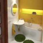 idea of ​​a beautiful design of a bathroom with a corner bathtub photo