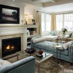 option to use the beautiful decor of the living room with fireplace photo