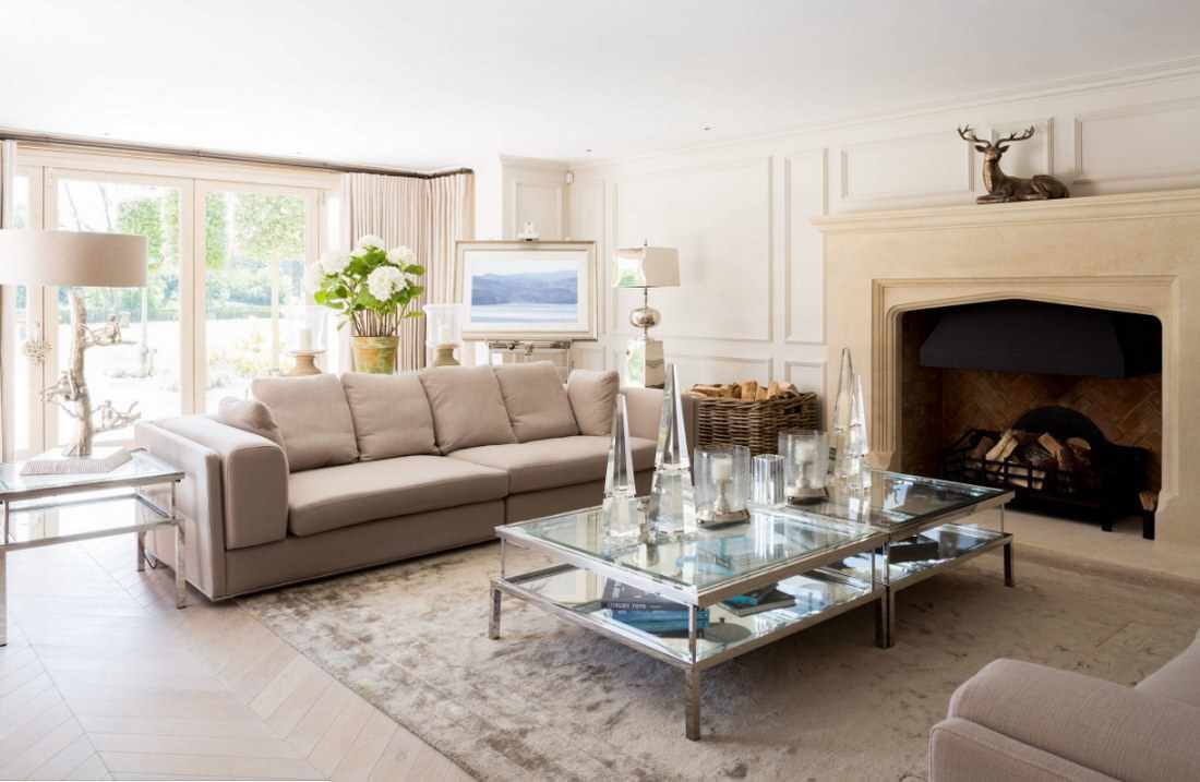 option to use a beautiful style living room with fireplace
