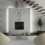 Ein Beispiel für die Verwendung des schönen Interieurs eines Wohnzimmers im Stil eines Minimalismusfotos