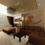 myšlienka obývacej izby s jasným štýlom 19 - 20 m2