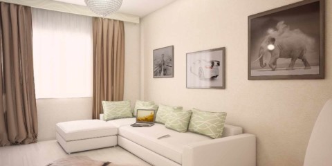 myšlienka krásneho dizajnu obývacej izby 19-20 m2 obrázok