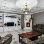 an example of applying a bright style living room with fireplace photo