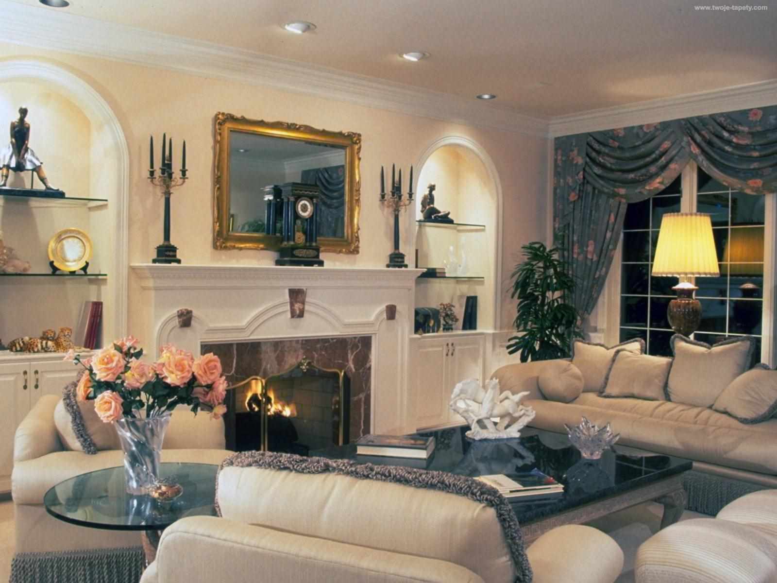 option of using an unusual design of a living room with a fireplace