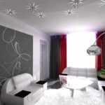 variant svetlé dekorácie obývacej izby obrázok 17 m2