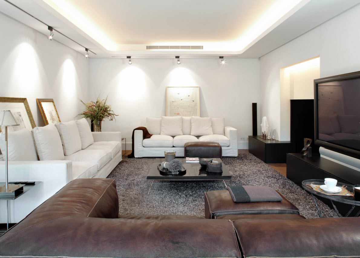 Príklad krásnej výzdoby obývacej izby 19-20 m2
