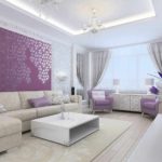 myšlienka svetlej dekorácie obývacej izby s obrázkom 19 - 20 m2