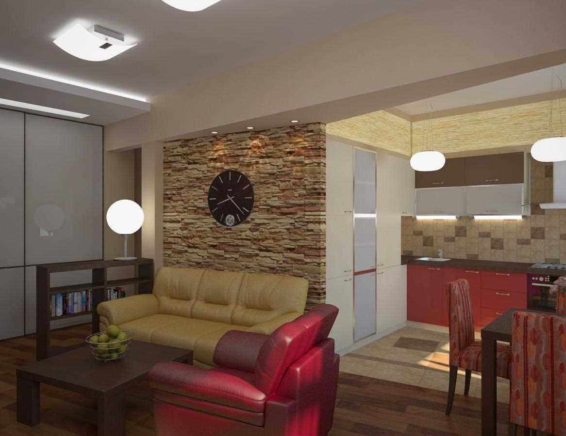 variant of a light decor of a living room 25 sq.m