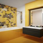 idea of ​​a bright bathroom interior with tiling